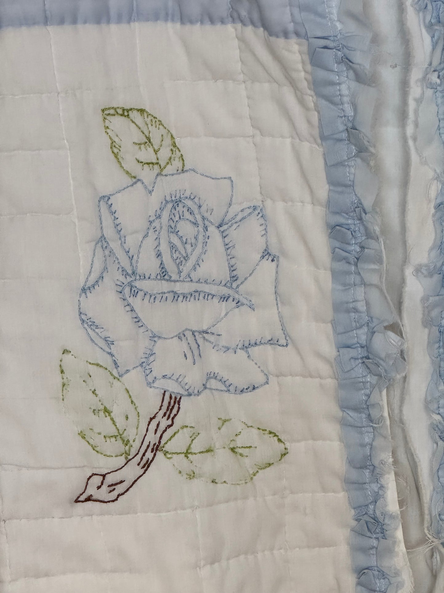 Blue Valentine Quilt Vest - Vintage Rose Upcycled One-of-a-Kind
