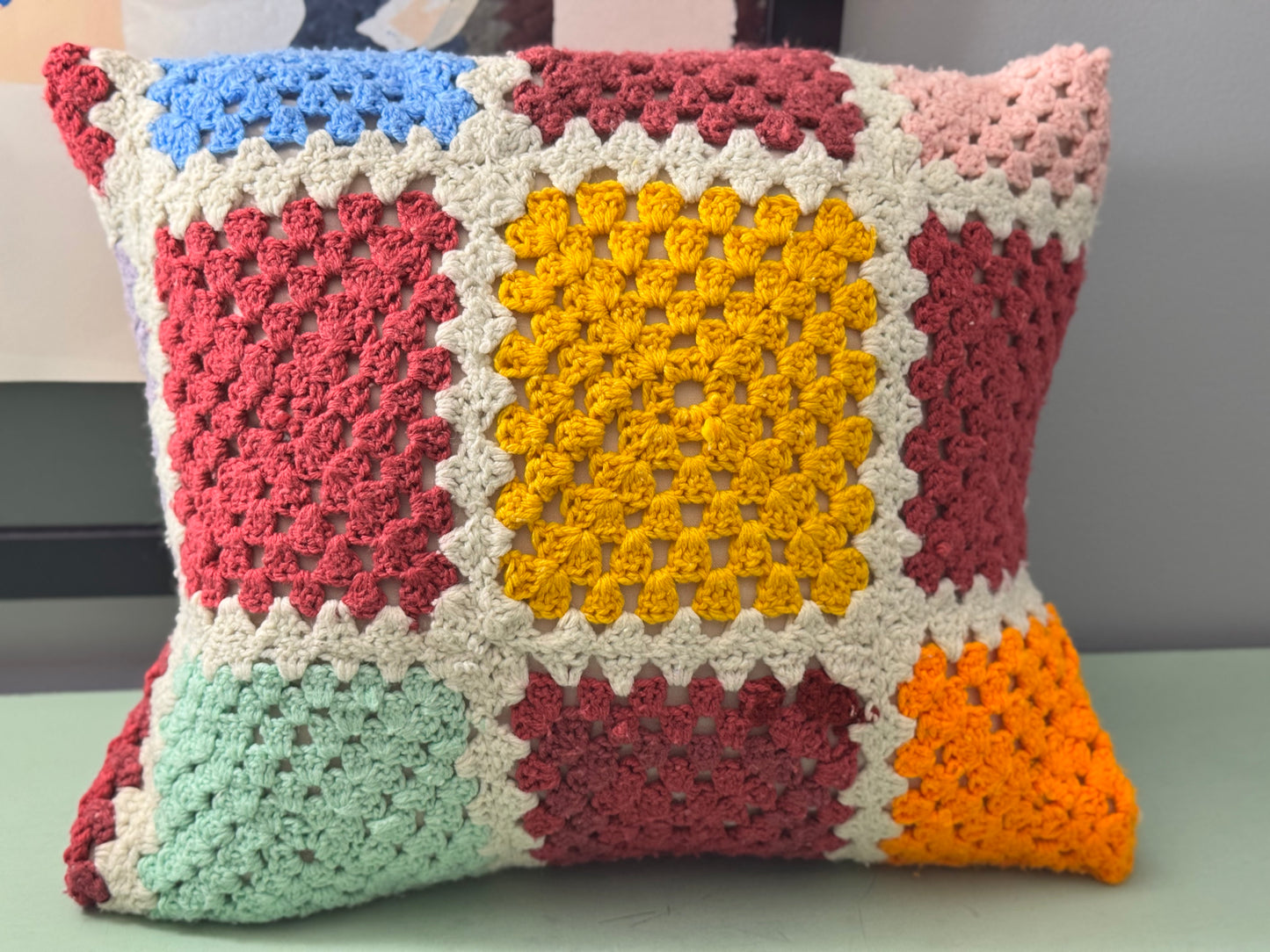 Granny Square Glow Up Pillow