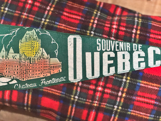 Souvenir De Quebec Vintage Pennant Pillow