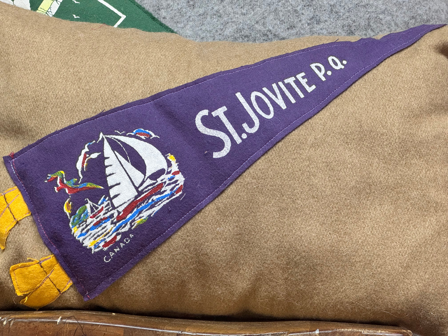 St. Jovite Vintage Pennant Pillow
