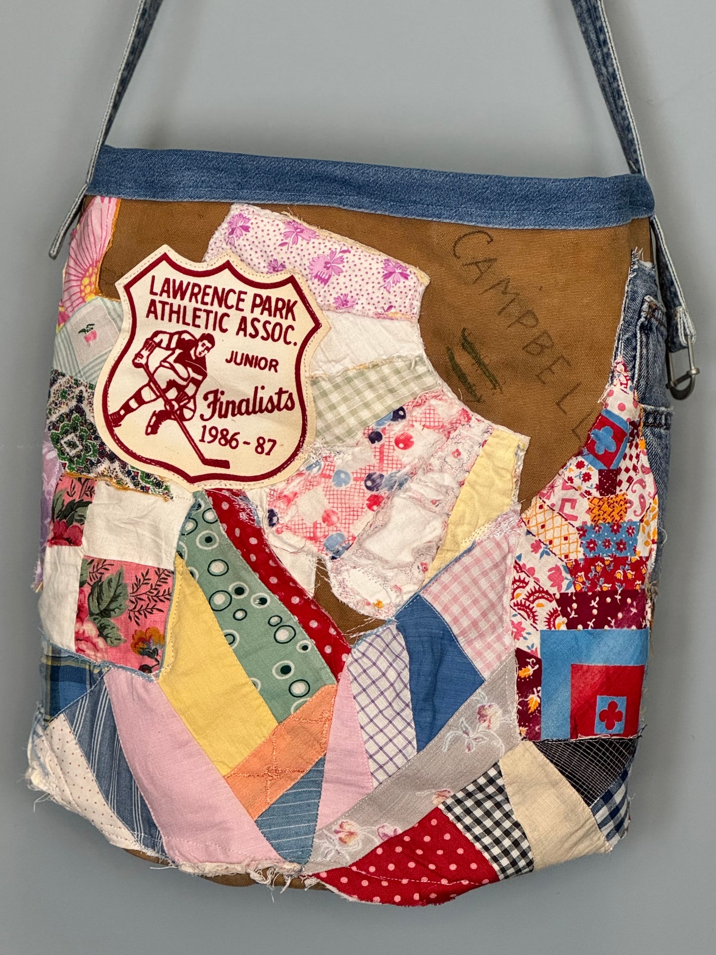 Reworked and Ready Tote - Vintage Army Duffle Upcycled Quilt Bag