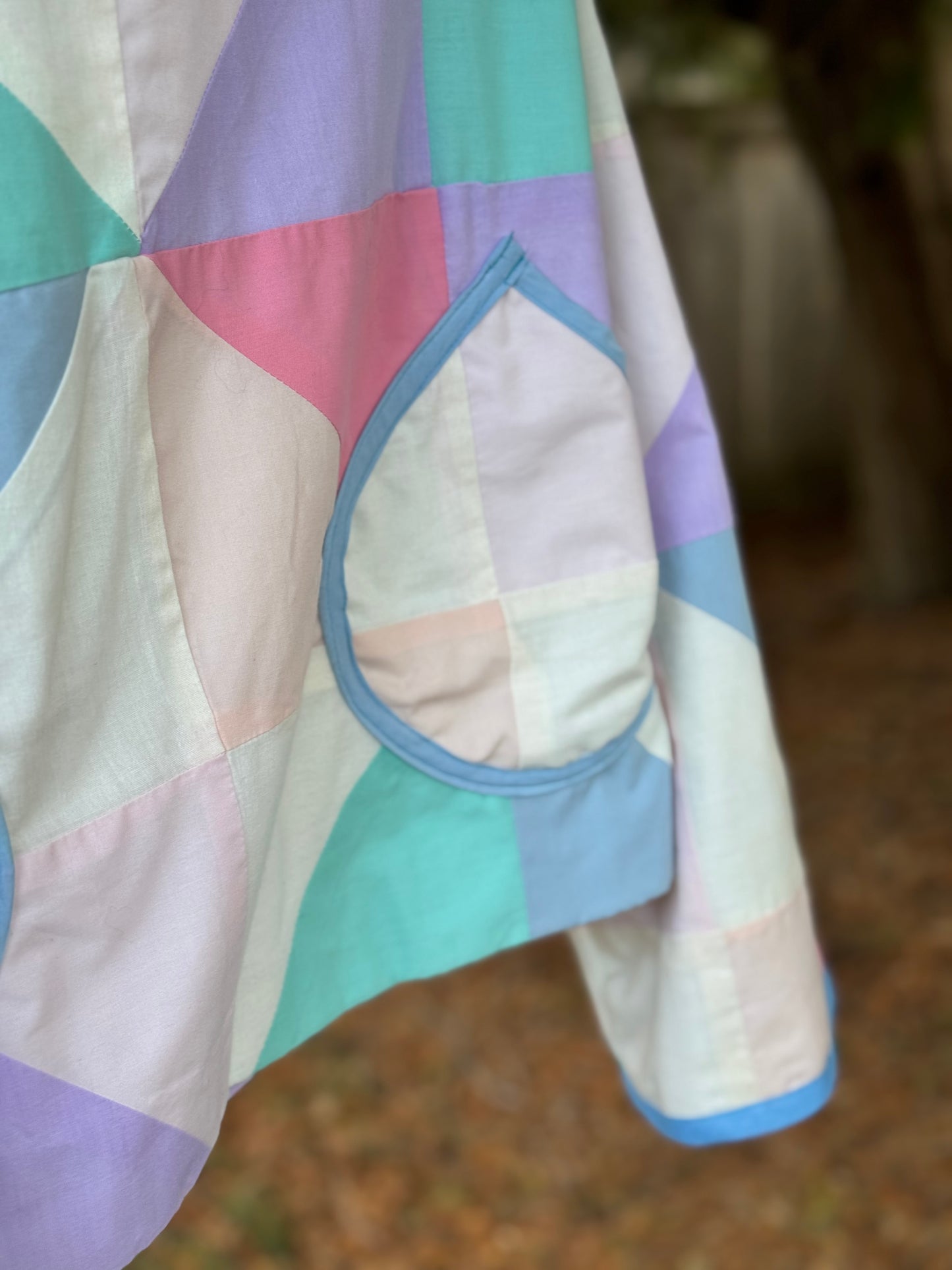 Pop Tart Patchwork Hoodie - Vintage Quilt Upcycled Cropped Hoodie