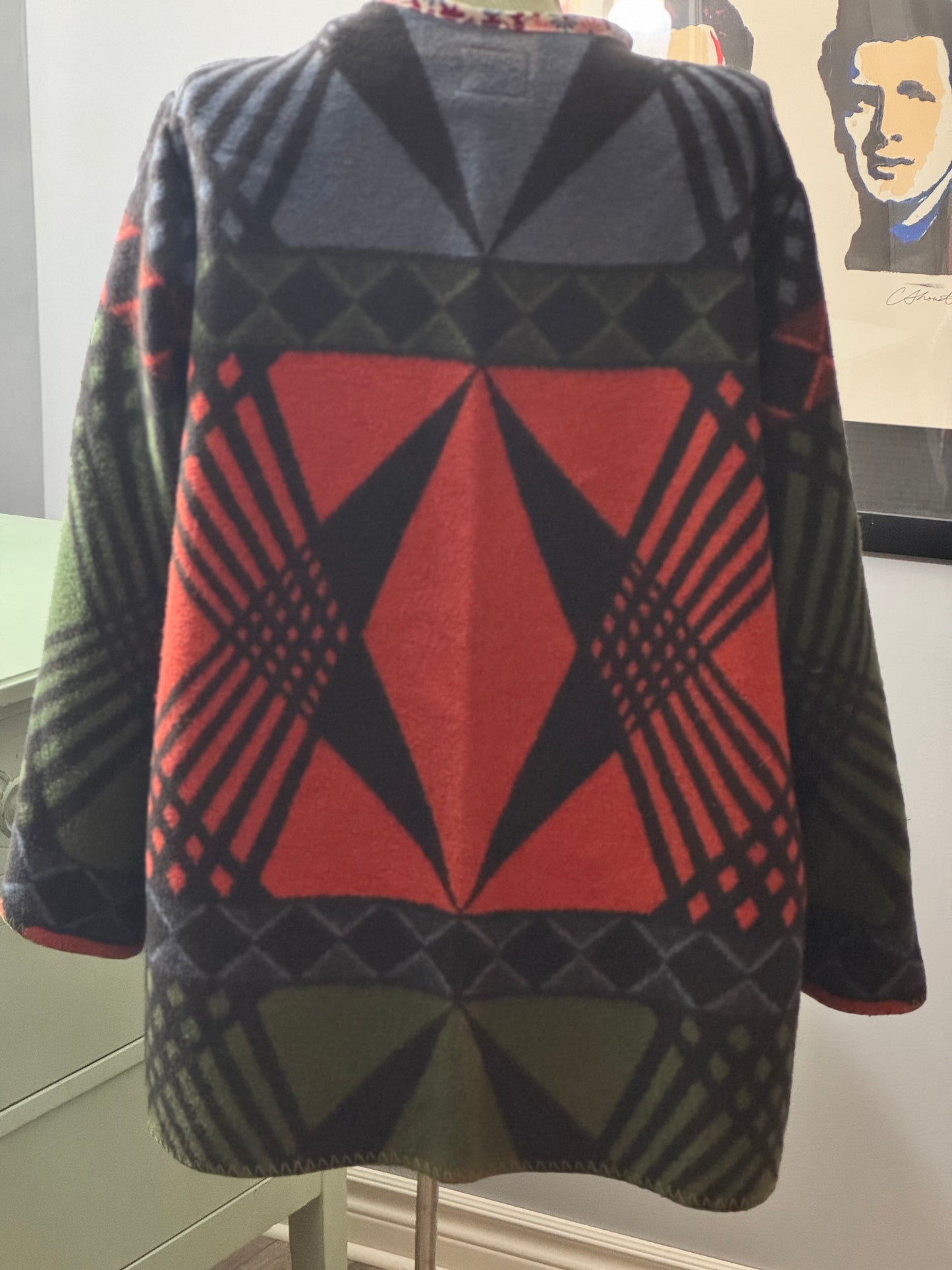 Ember & Evergreen Blanket Coat - Vintage Plaid Wool Upcycled Statement Piece