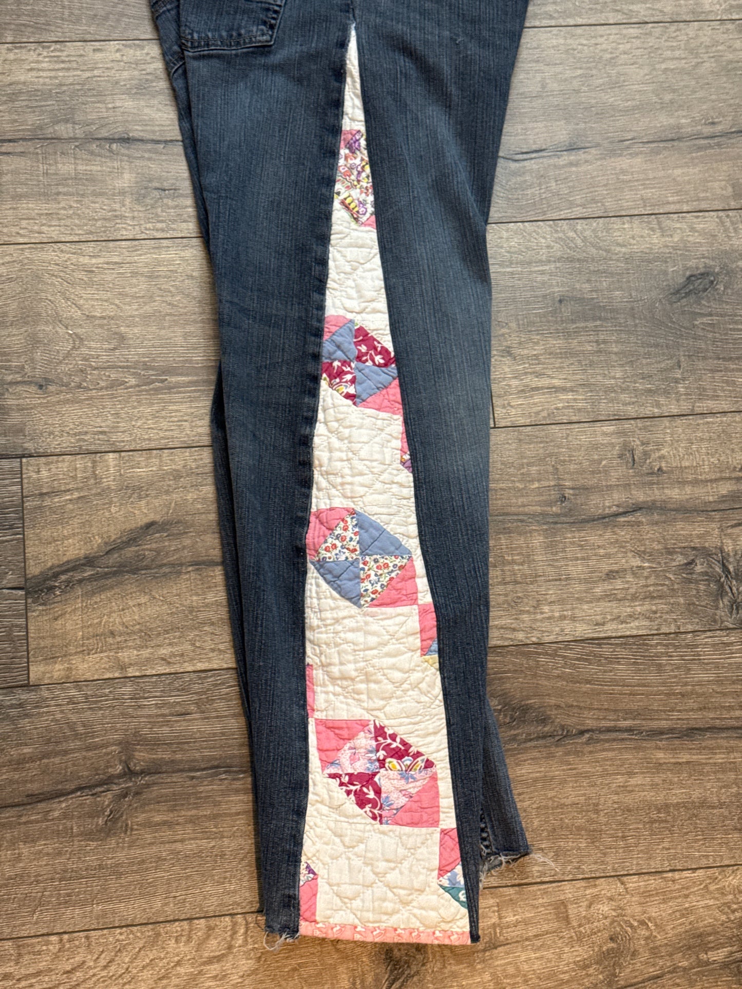 Quilted but Still Kickin Quilt Panel Jeans