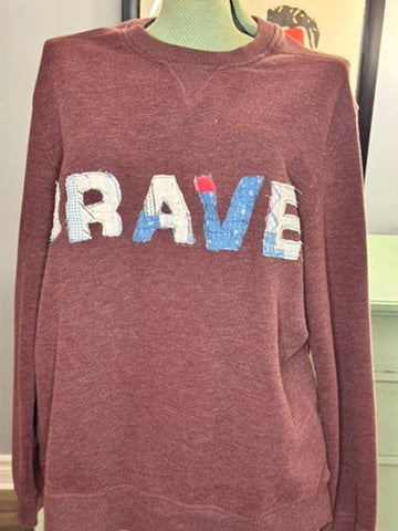 Brave Sweatshirt - Vintage Quilt Appliqué Design