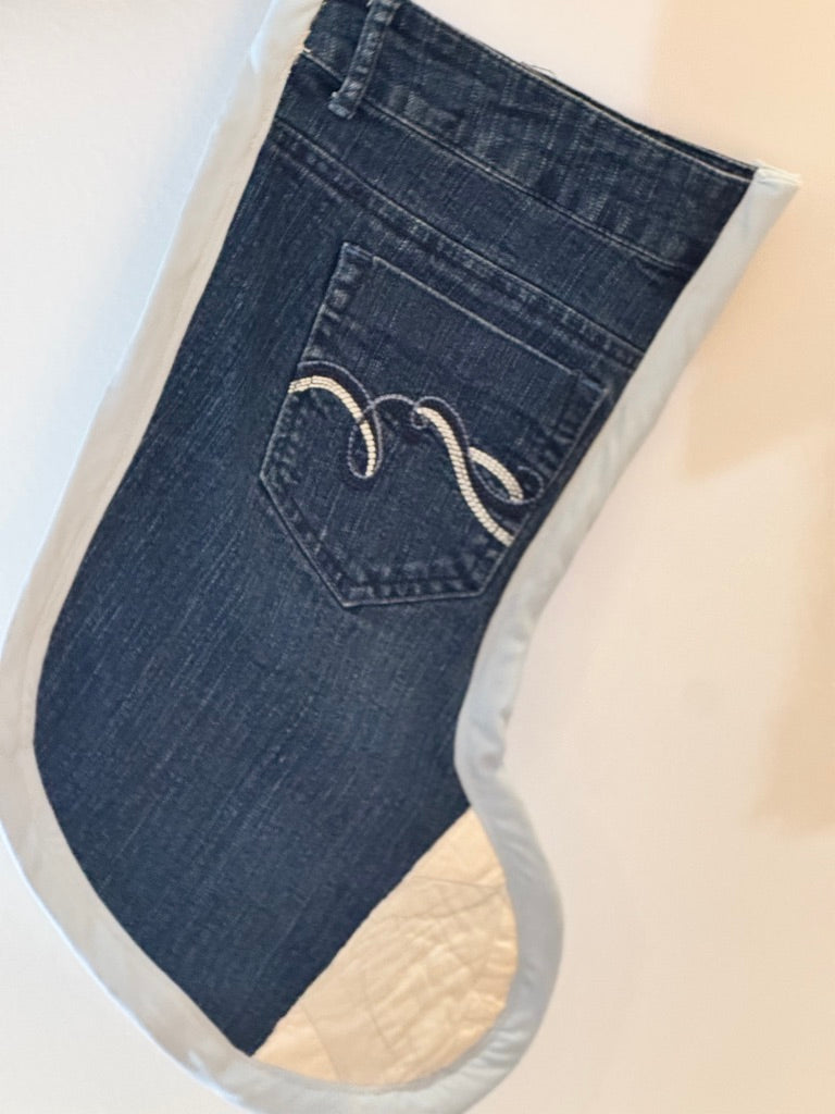Santa Wears Jeans Stocking